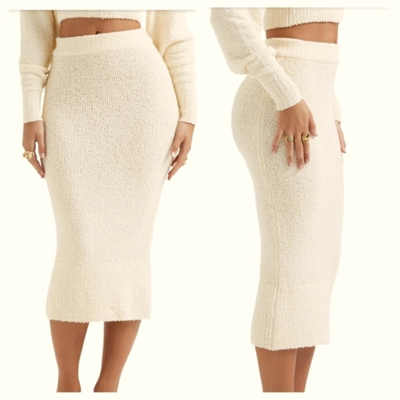 HOUSE‎ OF CB MISHKA CREAM SOFT BOUCLE KNIT MIDI SKIRT, SIZE  XS - Picture 1 of 11